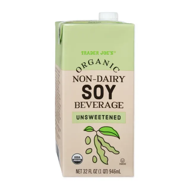 Trader Joe's Organic Non-Dairy Soy Beverage Unsweetened, front of pack
