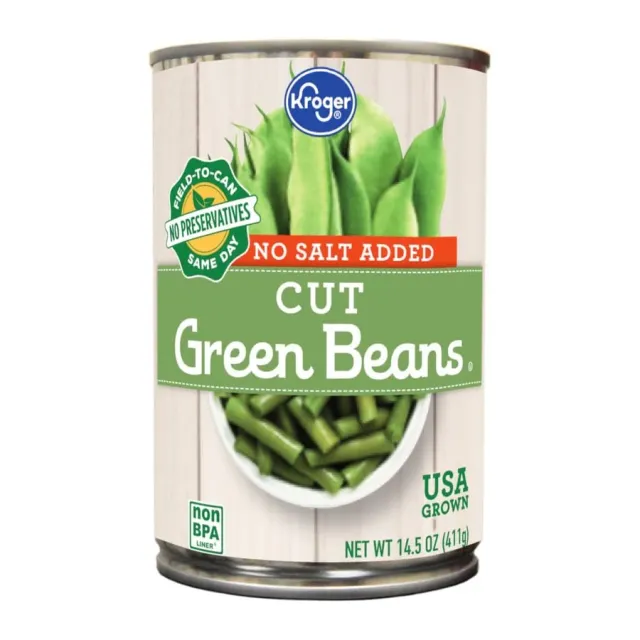 Kroger Cut Green Beans, front of pack