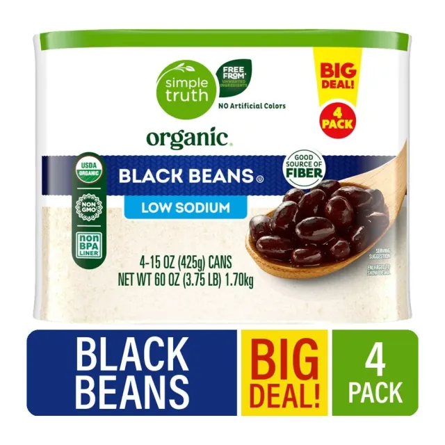 Simple Truth Black Beans, front of pack