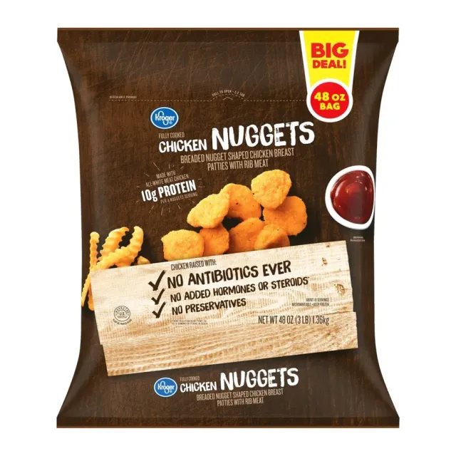 Kroger Chicken Nuggets, front of pack