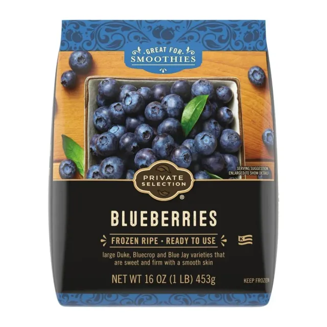 Private Selection Frozen blueberries, front of pack