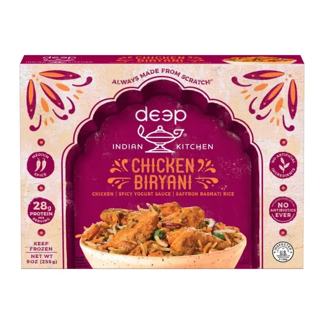 Deep Indian Kitchen Chicken Biryani, front of pack