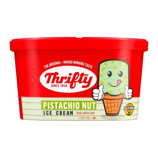 Thrifty Pistachio Nut Ice Cream, front of pack