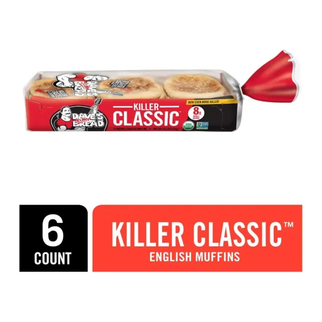 Dave's Killer Bread Killer Classic Organic English muffins, front of pack