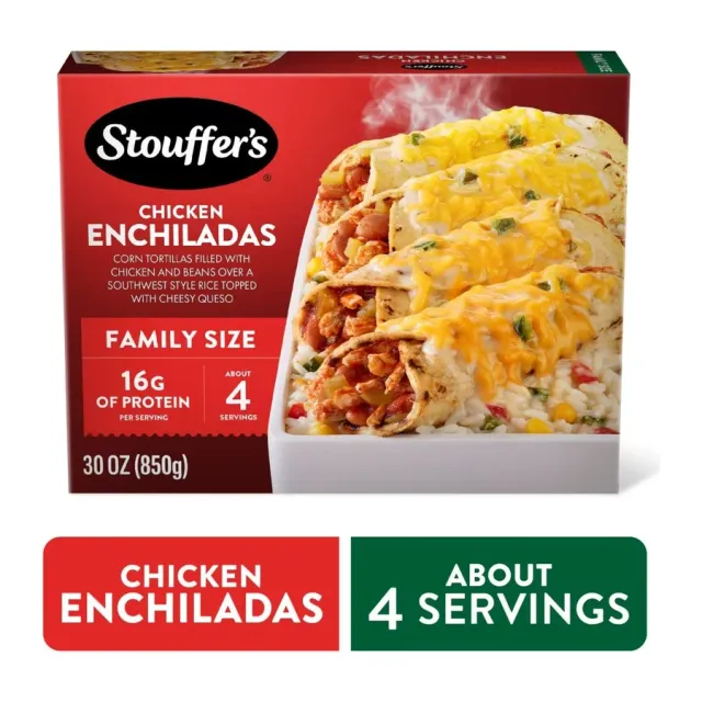 Stouffer's Chicken enchiladas, front of pack