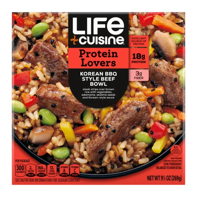 Life Cuisine Korean BBQ Style Beef Bowl, front of pack