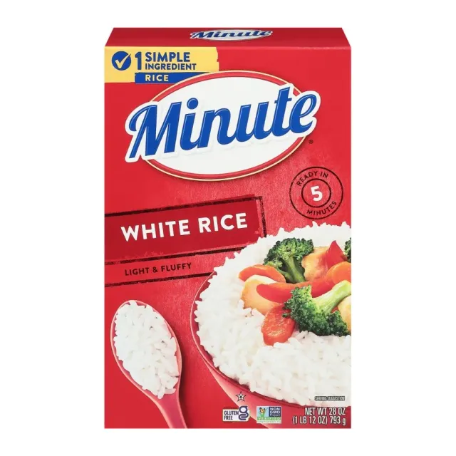 Minute Instant White Rice, 28 oz, front of pack