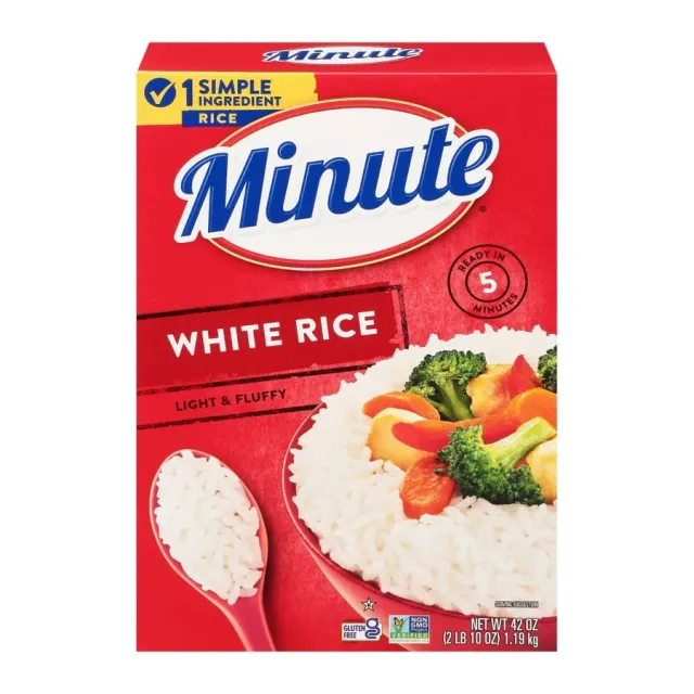 Minute Instant White Rice, 42 oz, front of pack