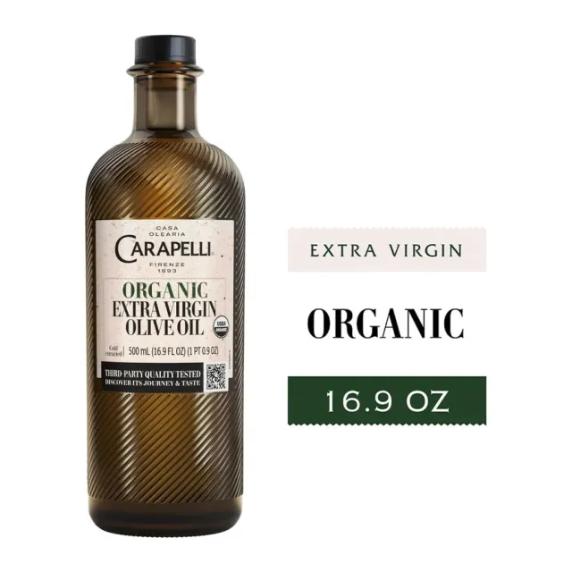 Carapelli Organic Extra Virgin Olive Oil, front of pack
