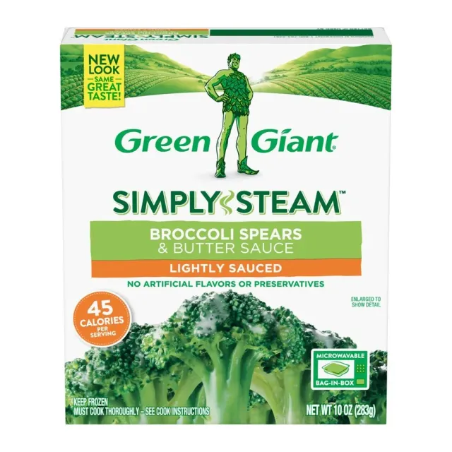 Green Giant Broccoli spears & butter sauce, front of pack