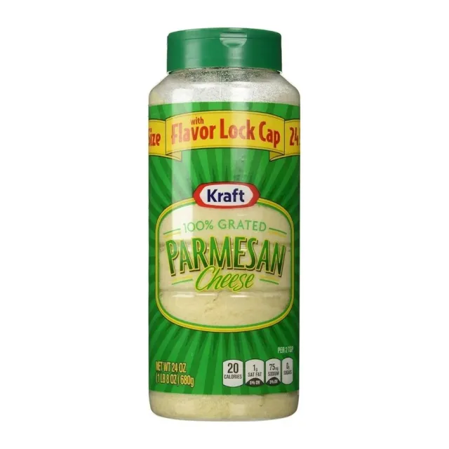 Kraft 100% Grated Parmesan Cheese, front of pack