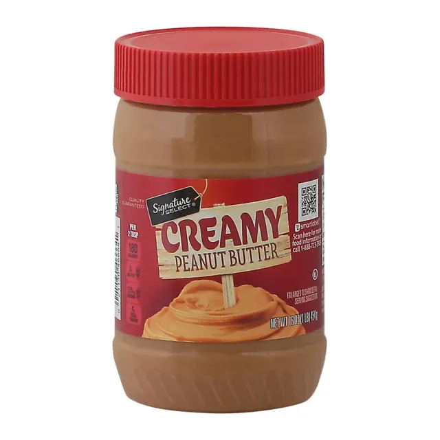 Signature Select Creamy Peanut Butter, front of pack