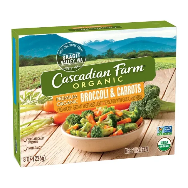 Cascadian Farm Premium Organic Broccoli & Carrots, front of pack
