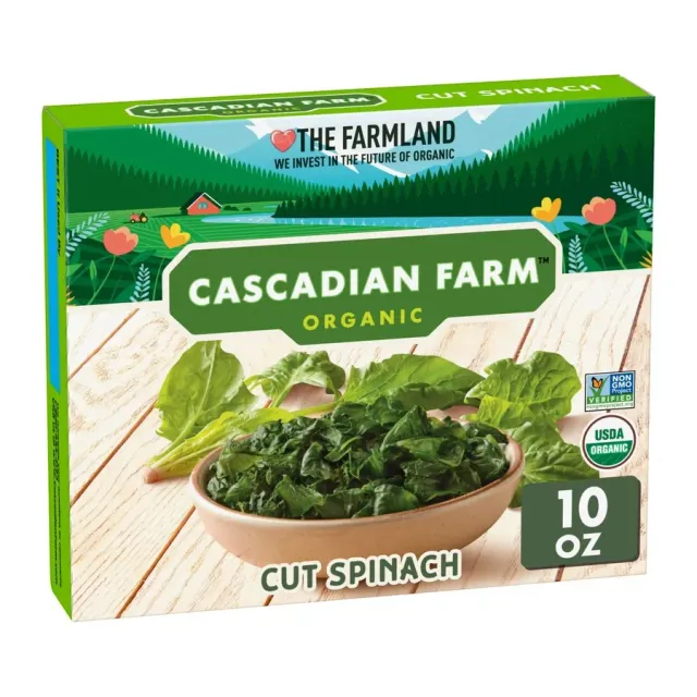 Cascadian Farm Organic Cut Spinach, front of pack