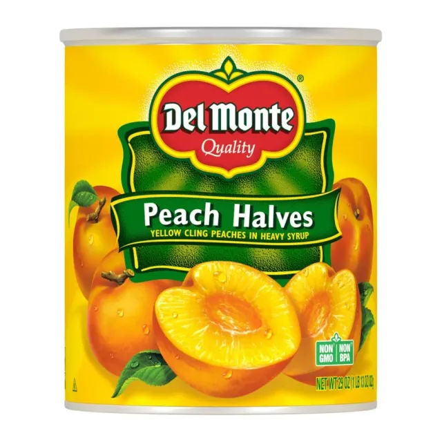 Del Monte Yellow Cling Peach Halves, front of pack