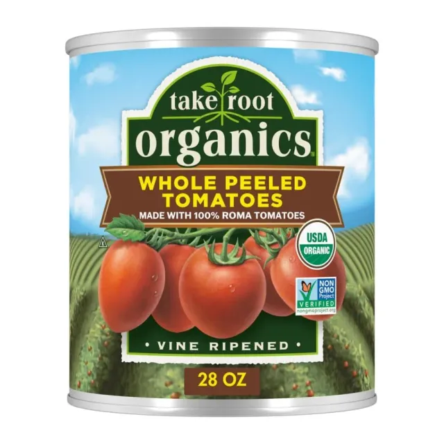 Take Root Organics Organic Whole Tomatoes, front of pack