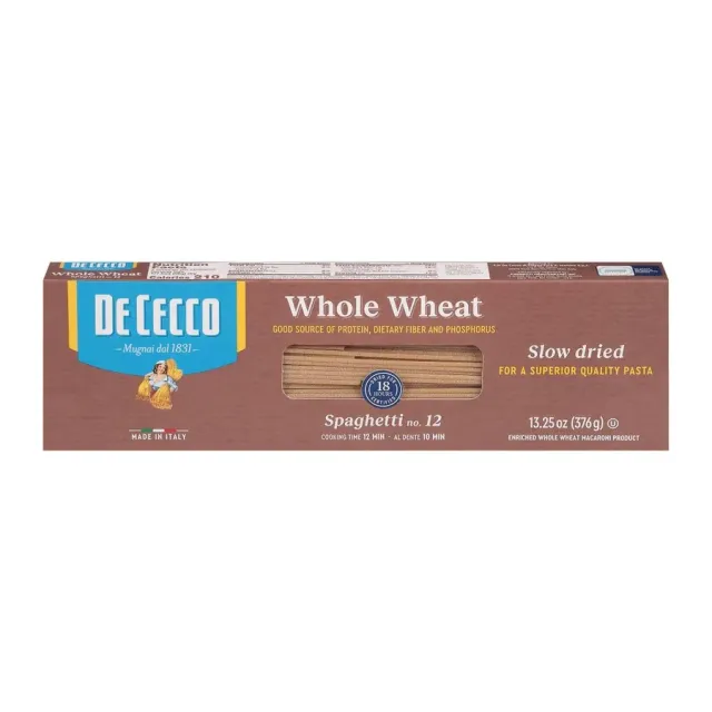 De Cecco Whole Wheat Spaghetti, front of pack