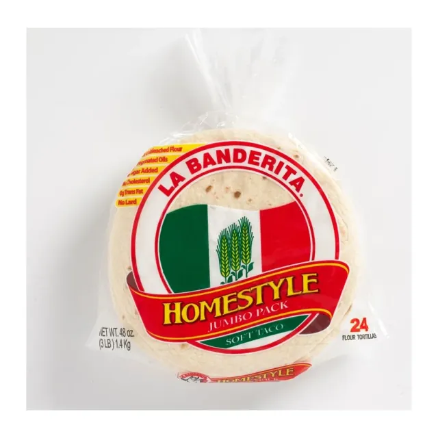 La Banderita Homestyle soft taco, front of pack