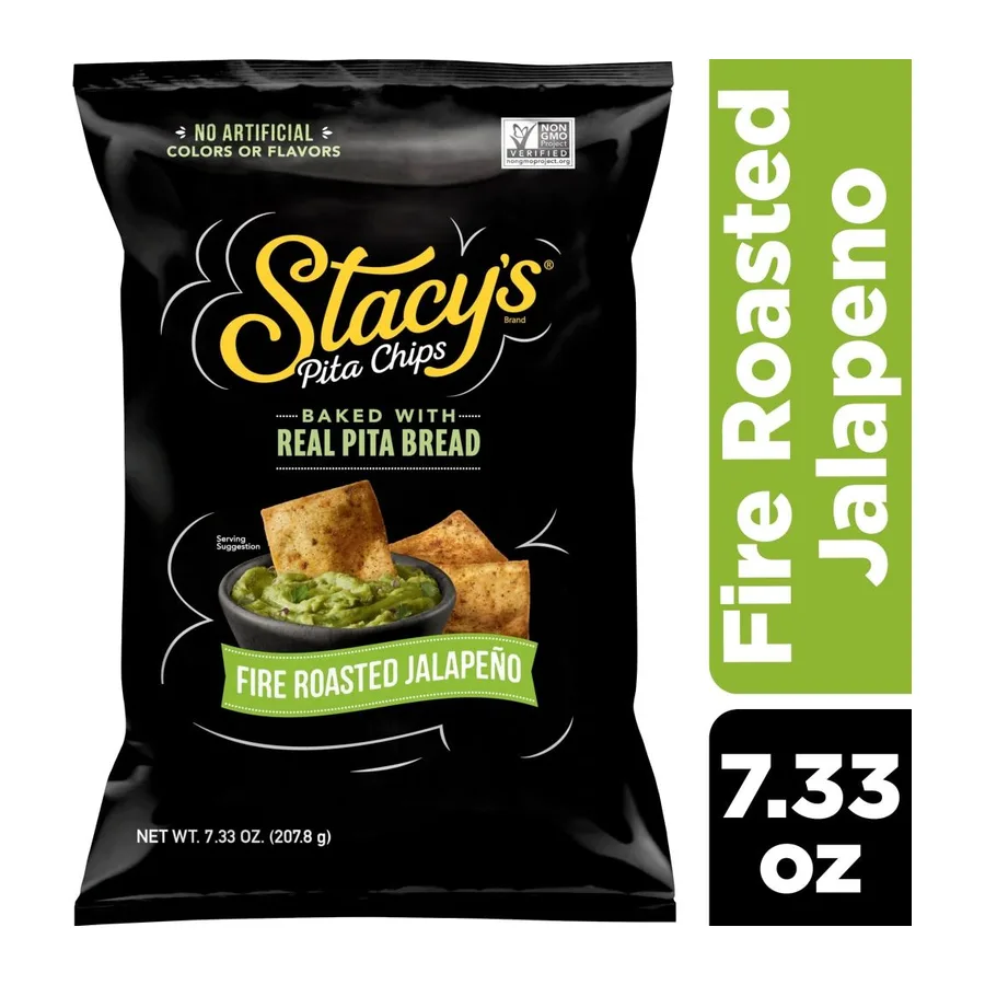 Stacy's Fire Roasted Jalapeno Pita Chips, front of pack
