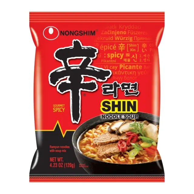 Nongshim Shin ramen, front of pack