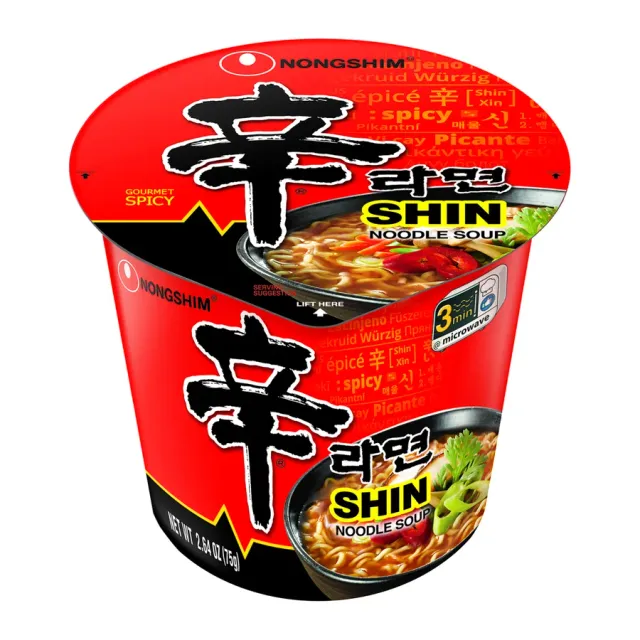 Nongshim Shin Cup Noodle Soup, front of pack