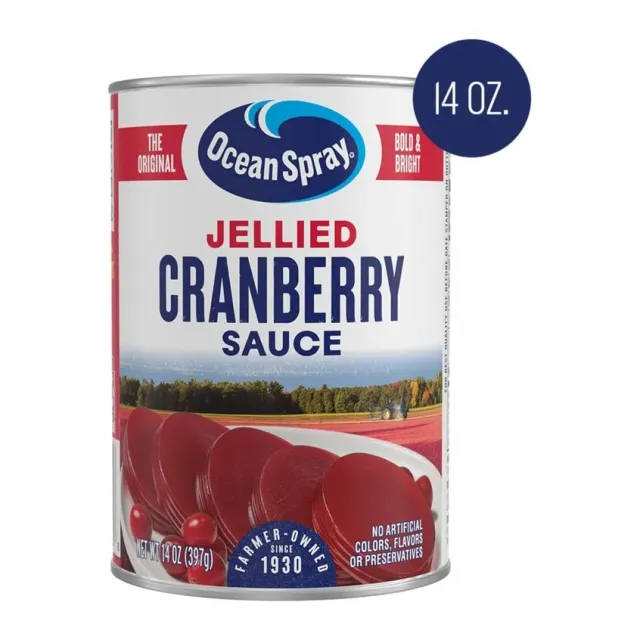 Ocean Spray Cranberry sauce jellied, front of pack