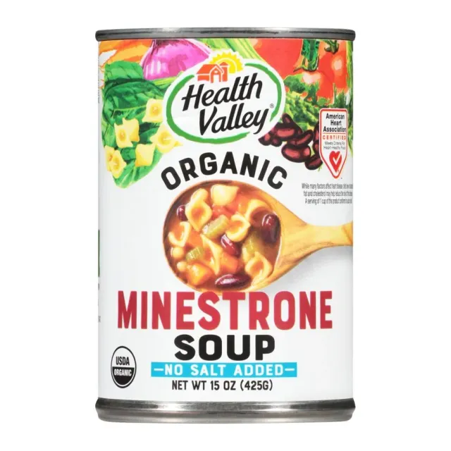 Health Valley Organic Minestrone Soup, front of pack