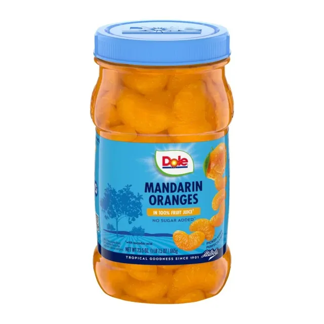 Dole Mandarin oranges in fruit juice, front of pack