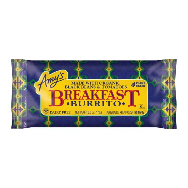 Amy's Burrito breakfast, front of pack
