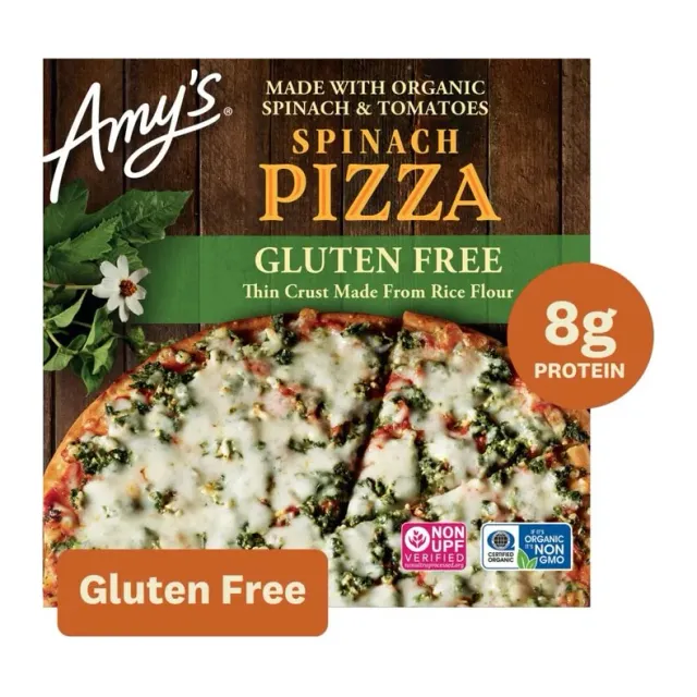 Amy's Spinach Pizza with Veggie Crust, front of pack