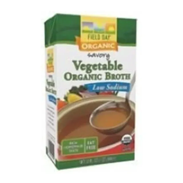 Field Day Organic Low Sodium Vegetable Broth, front of pack