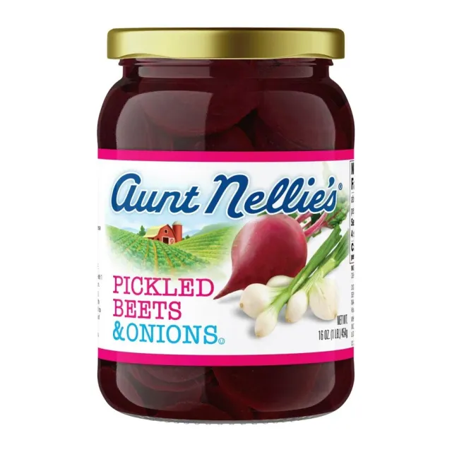 Aunt Nellie's Pickled beets and onions, front of pack