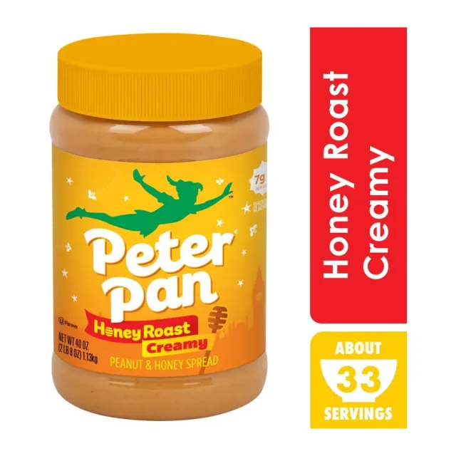Peter Pan Peanut & natural honey spread, front of pack