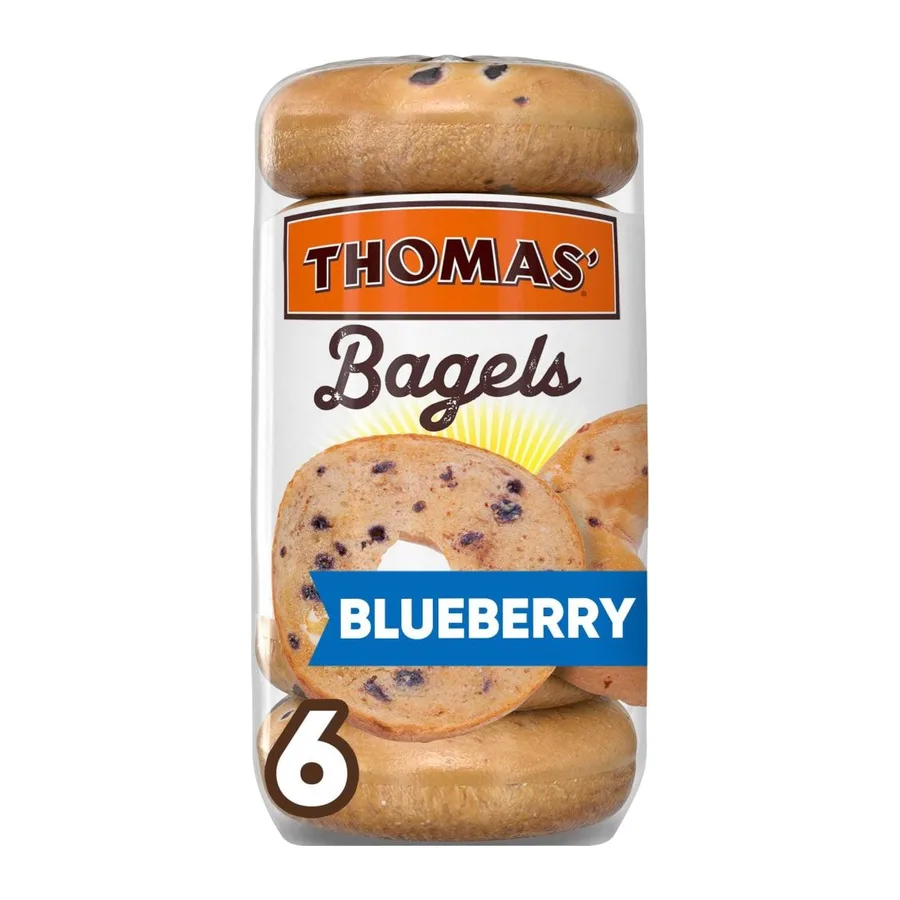 Thomas' Blueberry bagels, front of pack
