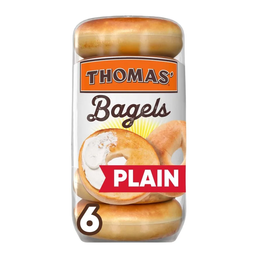 Thomas' Plain Bagels, front of pack