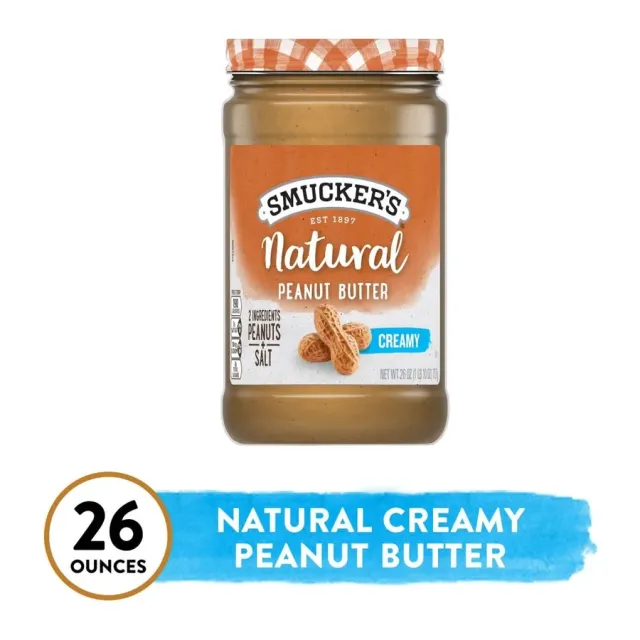 Smucker's Creamy Natural Peanut Butter, front of pack