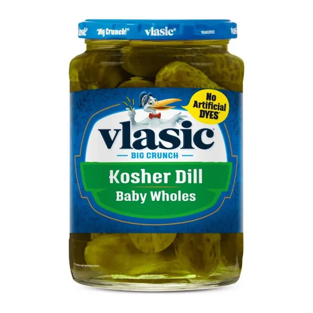 Vlasic Kosher dill baby wholes, front of pack