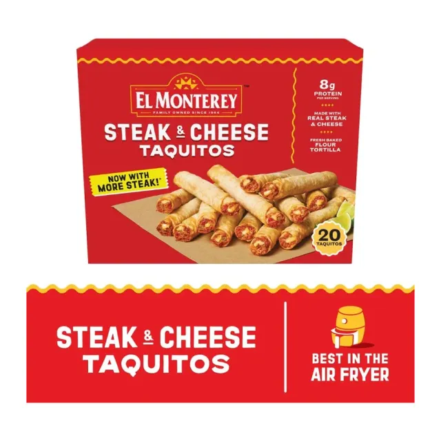 El Monterey Steak & Cheese Taquitos, front of pack