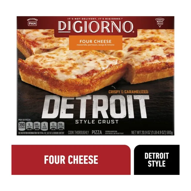 DiGiorno Frozen Detroit Style Crust Four Cheese Pizza, front of pack