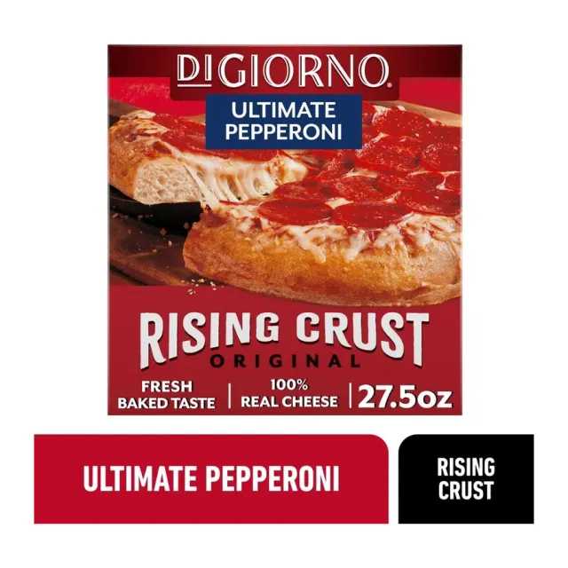 DiGiorno Rising crust pepperoni frozen pizza, front of pack