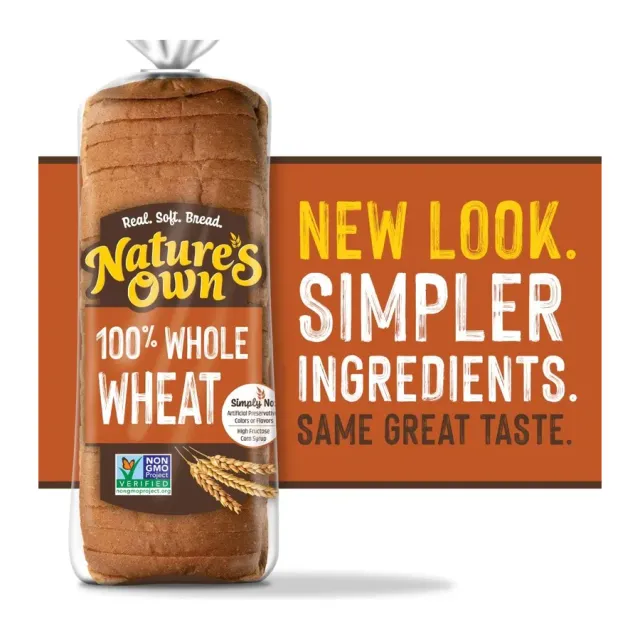 Nature's Own 100% Whole Wheat Bread, front of pack