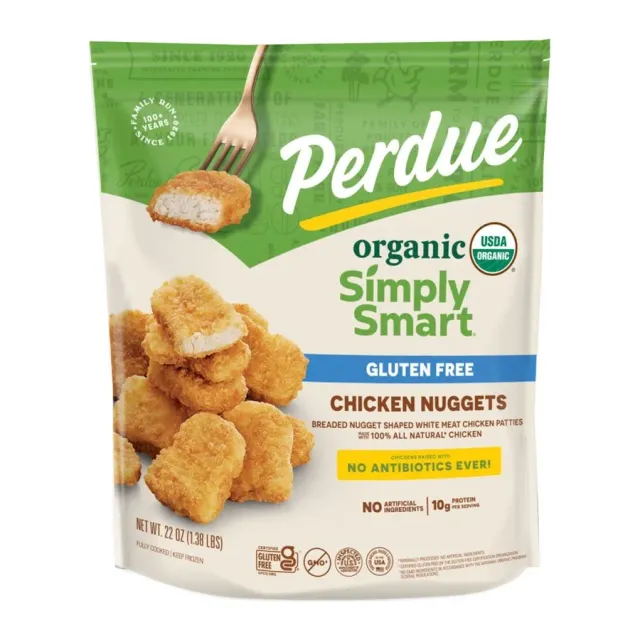 Perdue Simply Smart Organics Gluten Free Breaded Chicken Breast Nuggets, front of pack