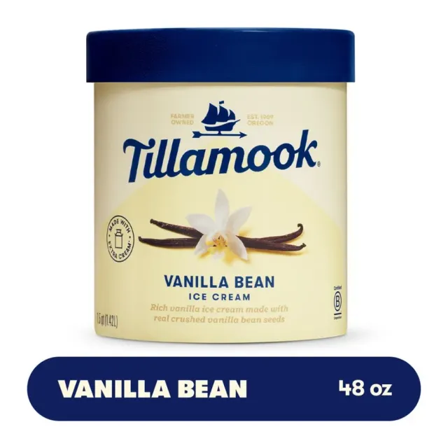 Tillamook Old-Fashioned Vanilla Ice Cream, front of pack
