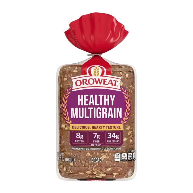 Oroweat Whole grains healthy multi-grain bread, front of pack