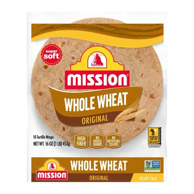 Mission Whole Wheat Original Flour Tortillas, front of pack