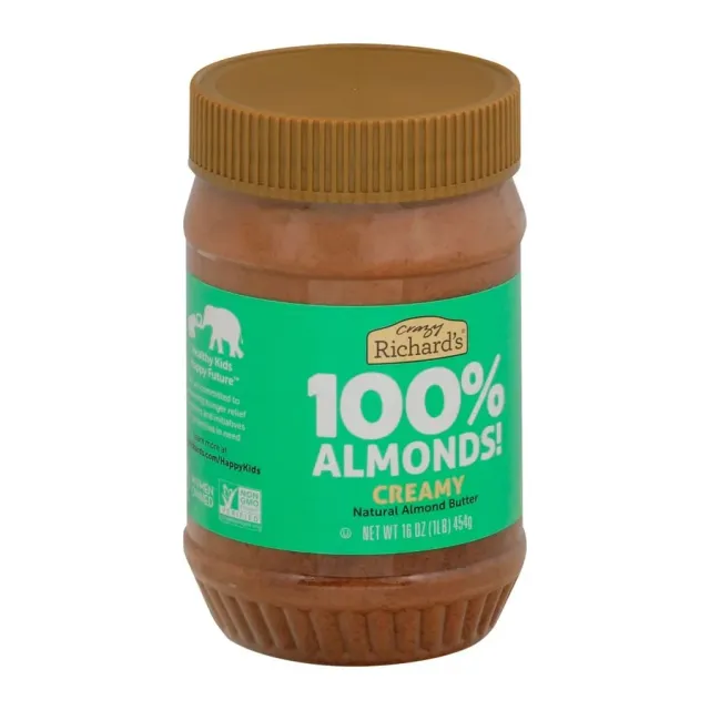 Crazy Richard's Almond Butter, front of pack