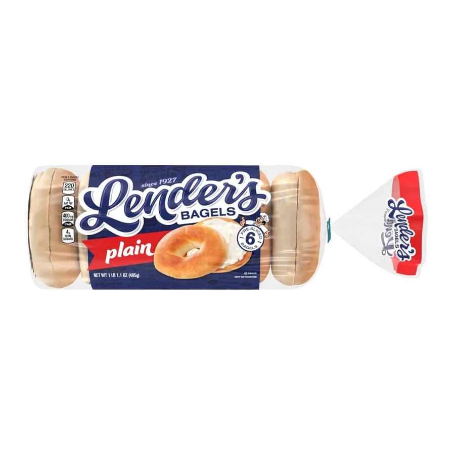Lender's Plain Bagels, front of pack