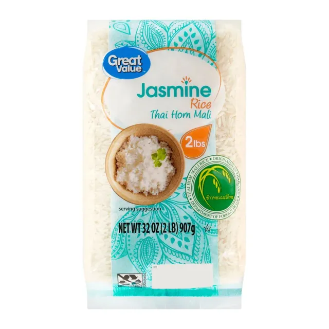 Great Value Jasmine rice, front of pack