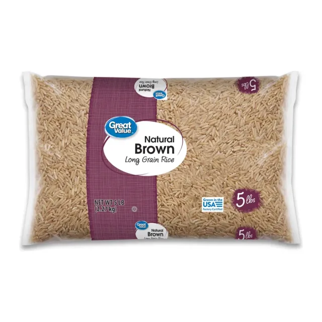 Great Value Kosher Long Grain Brown Rice, front of pack