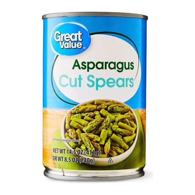 Great Value Asparagus cut spears, front of pack